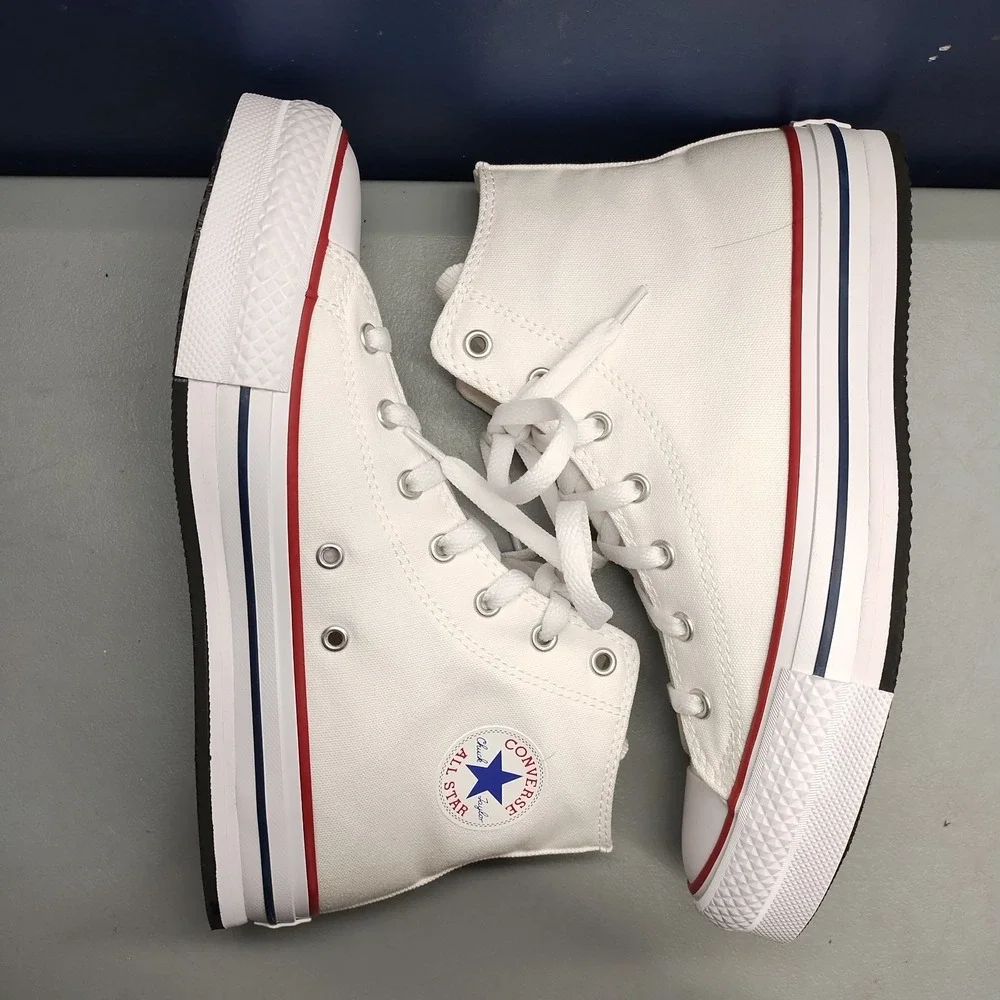 Converse Chuck Taylor All Star Platform Sneakers Kids 7 White High Top 272856F